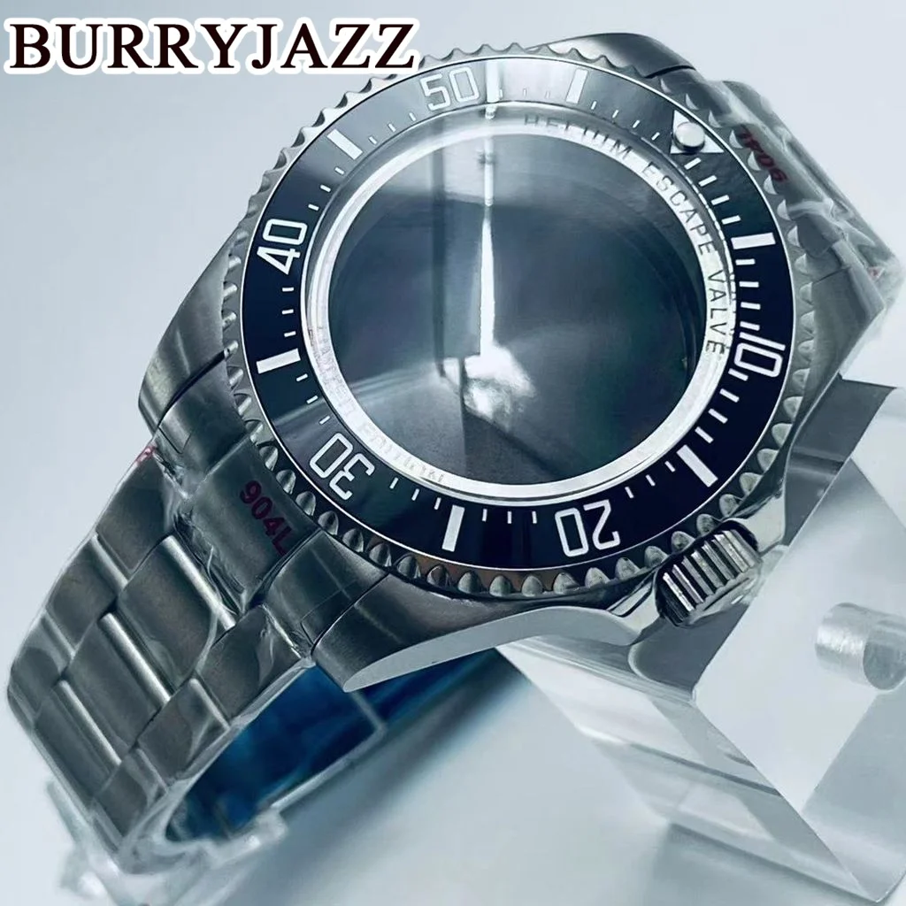 BURRYJAZZ 44mm SEA NH34 NH35 NH36 NH38 NH39 NH70 NH72 Watch Case Waterproof With Sapphire Crysta Ceramics Bezel