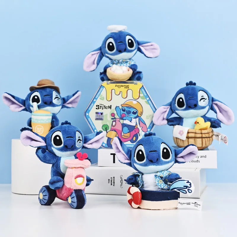 Miniso 正規品 ディズニー ステッチ 食べる、飲む、遊ぶ、ブラインドボックス ステッチ ぬいぐるみ ペンダント 男の子の誕生日ギフト ペンダント用