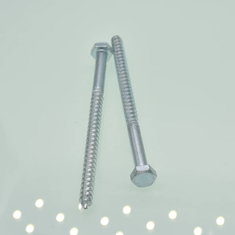 육각 헤드 목재 나사, 아연 도금 탄소강 셀프 태핑 나사, M6, M8