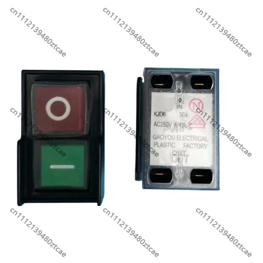 KJD6 5E4 AC250V 6(4)A Electromagnetic On Off Push ButtonSwitchDrill MachineryControl Replacement AccessoriesProcessing Equipment