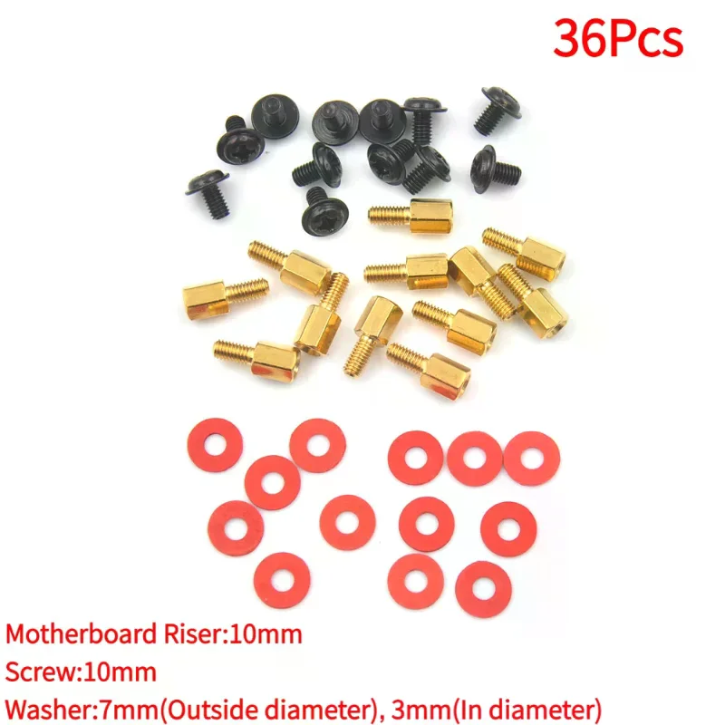 /TPz/12pcs Computer Screws Motherboard Standoffs/ Screws/ Washers Kit