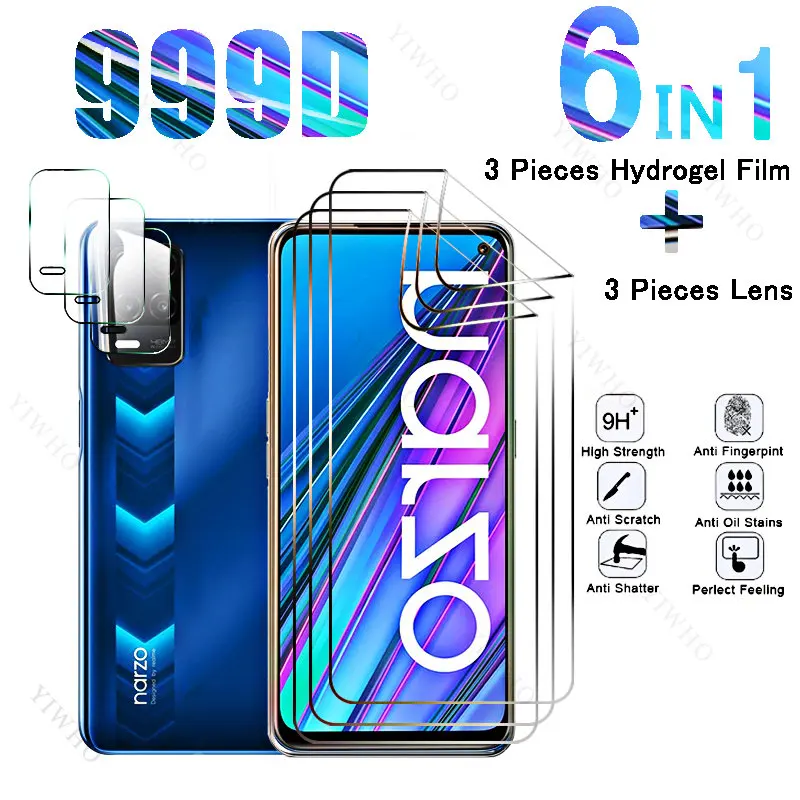 6in1 Full Cover Front Hydrogel Film for Realme Realme Narzo 30 5G Screen Protectors for Realme Narzo30 RMX3242 6.5