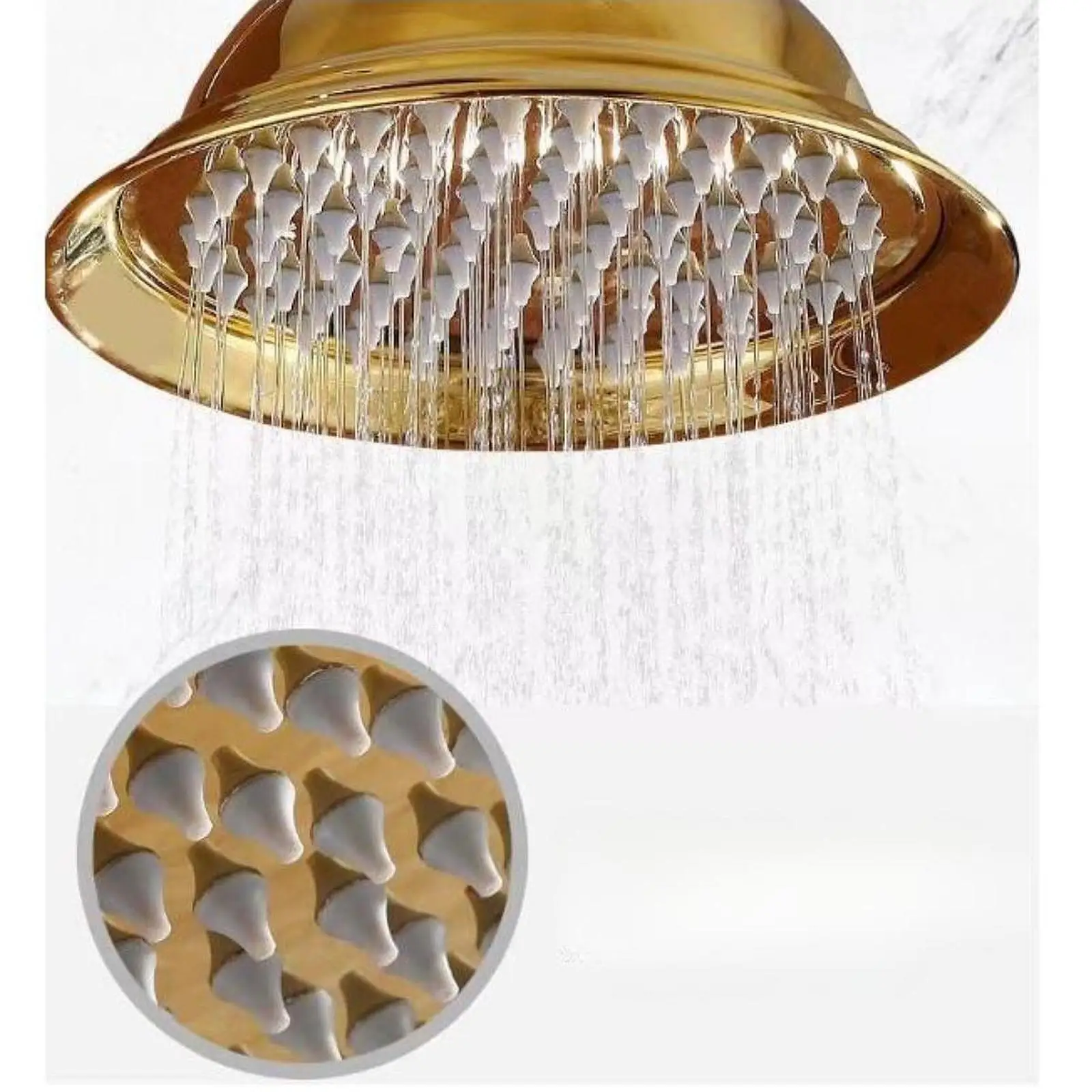 

Large Stainless Steel Rainfall Shower Head 8 Inch Retro Round Rain Type Sprayer for Bathroom Shower System