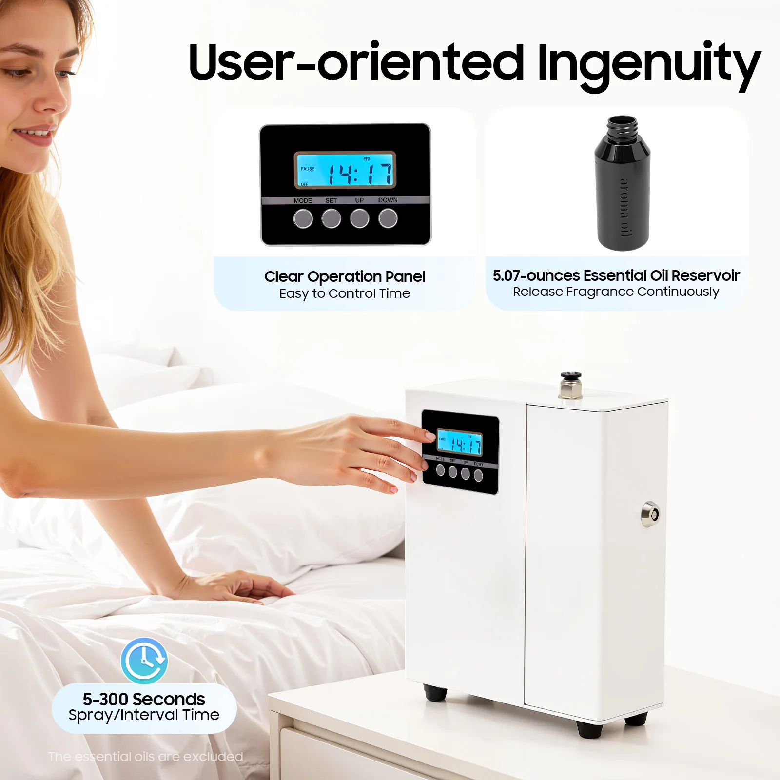 Macchina profumata da 150 ml, diffusore di aromi ad ultrasuoni, diffusore montabile a parete, diffusore di profumo domestico, copertura da 100 m2