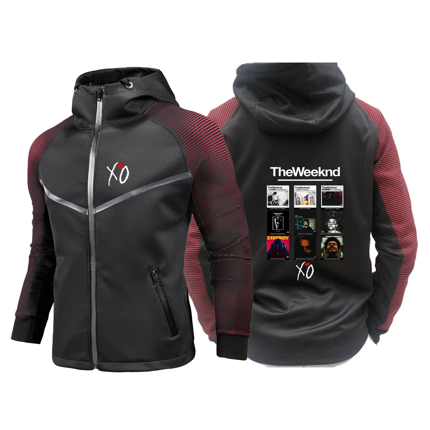 2026 Spring Autumn The Weeknd Album Cover Graphic Men's New Racing Suit Zipper Jacket Comfortable Casual Sports Tops