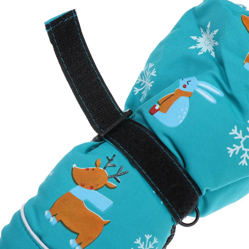 

Fashion Winter Print Cartoon Waterproof Deer Rabbit Long-sleeved Mittens Children Ski Gloves Windproof Thick Warm