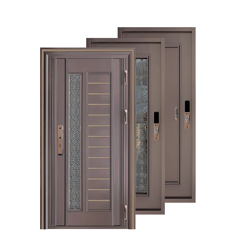 

Korean Style Soundproof Stainless Steel Main Entrance Security Door Modern Design House Exterior Doors Front Entry Doors