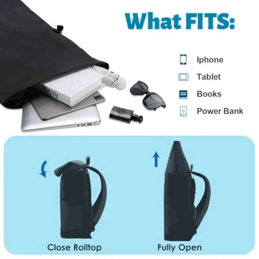 حقيبة ظهر bl4ck fl4g RFID مضادة للسرقة للكمبيوتر المحمول مقاومة للماء 29L حقيبة سفر للرجال والنساء تناسب الكمبيوتر المحمول مقاس 15.6 بوصة #5