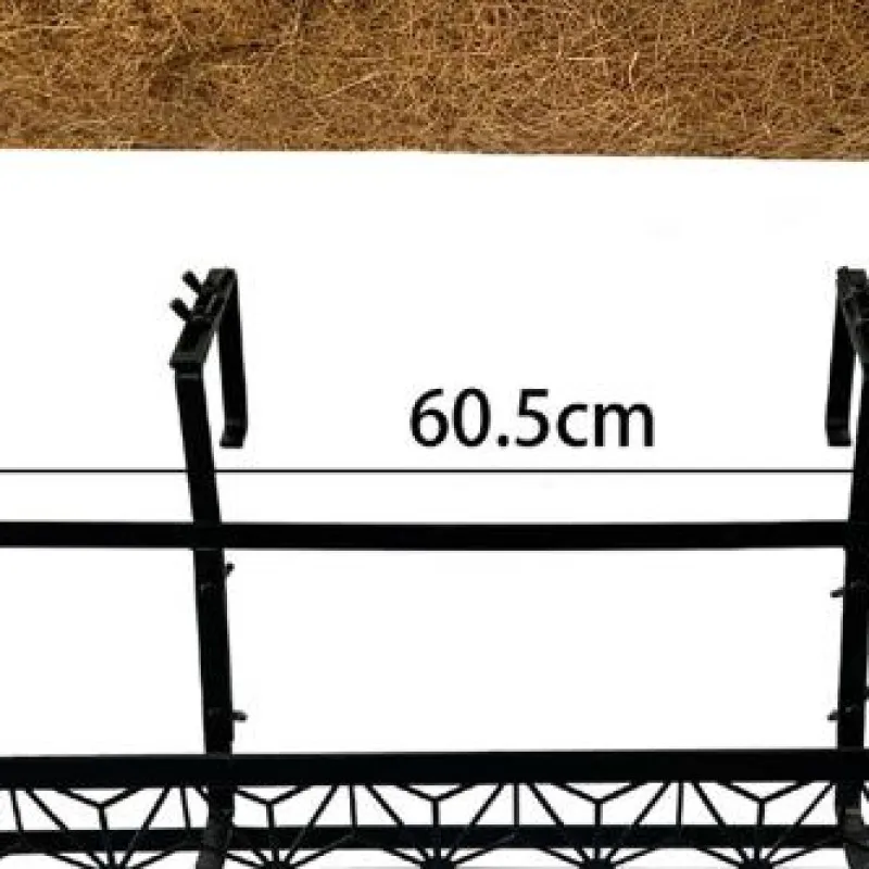2pcs 24 Inch Window Deck Railing Planter Boxes with Coconut Liner Steel Hanging Flower Planter for Garden Balcony and Home Decor