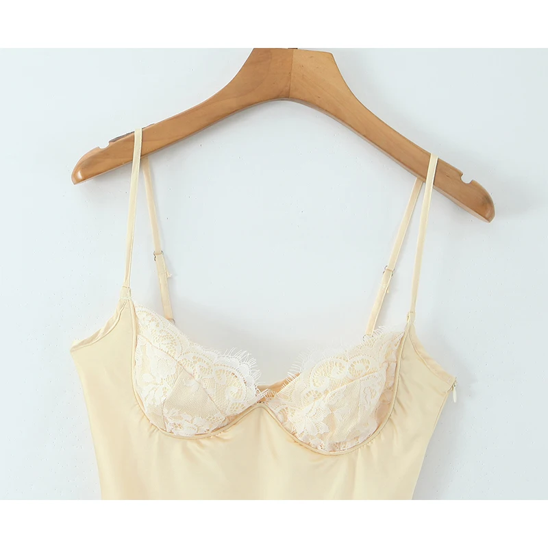 Abiti da festa in raso giallo midi a trapezio con spalline alla moda da donna eleganti e sexy