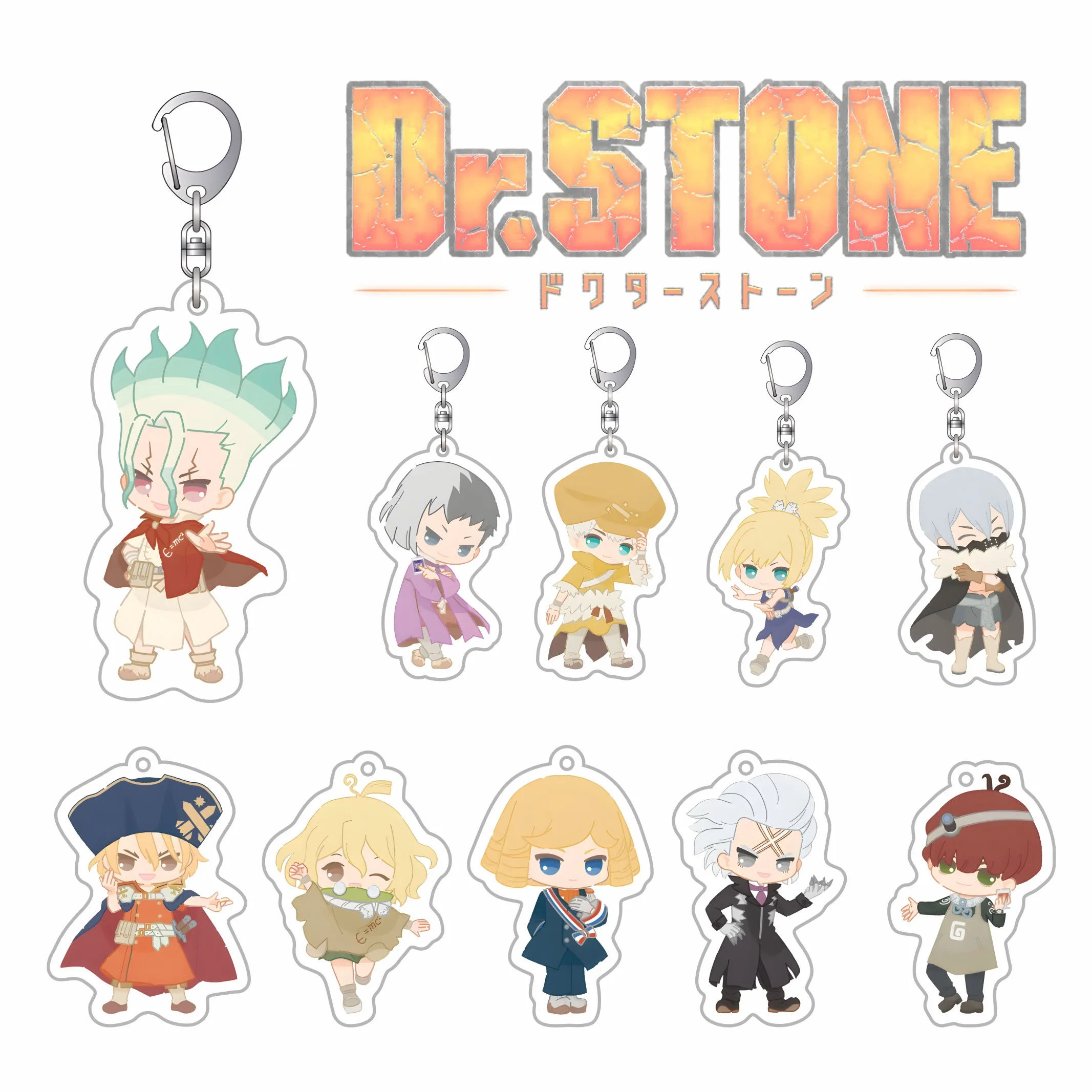 Anime Dr.Stone Acryl-Schlüsselanhänger, Senku Tsukasa Taiju Kuromu, Ornament-Accessoires, Sammlung, Geschenke, Anhänger für Rucksäcke, Telefone