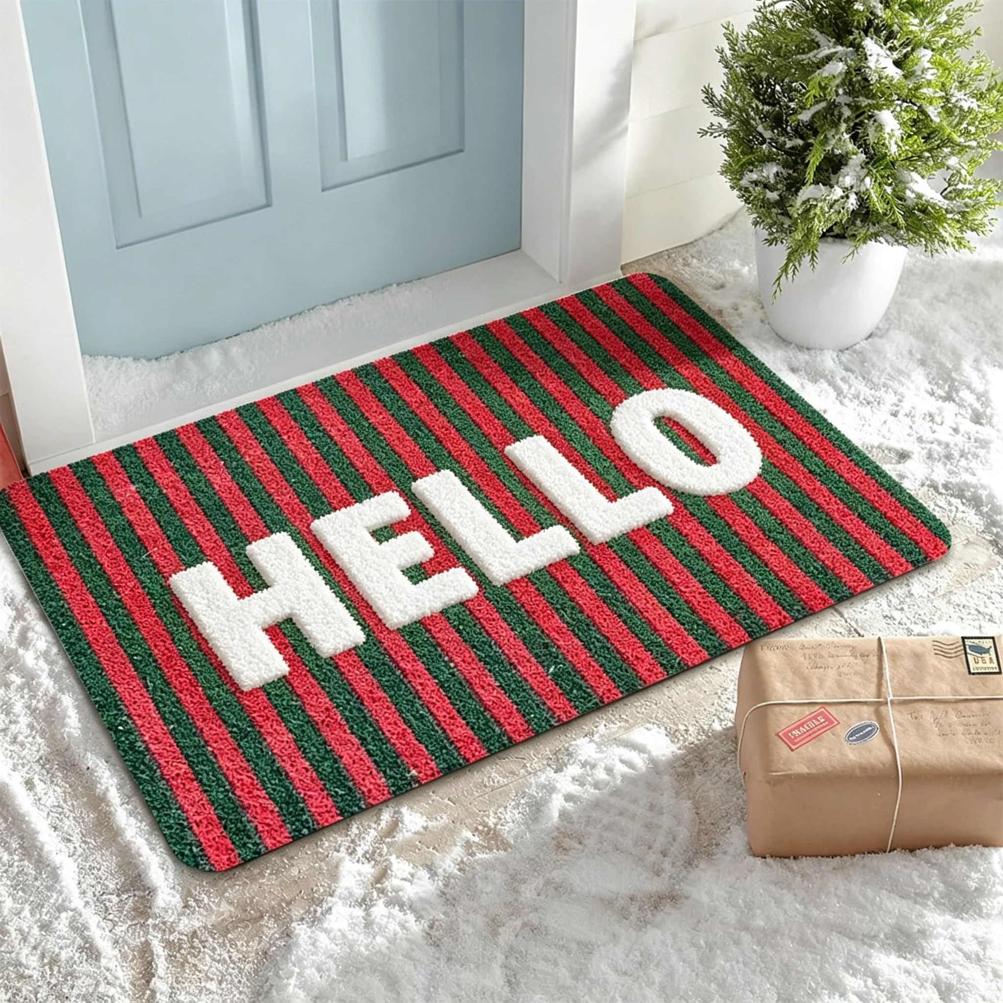 1pc Striped BONJOUR Letter Doo - огляд і ціна Home Bathroom Colors