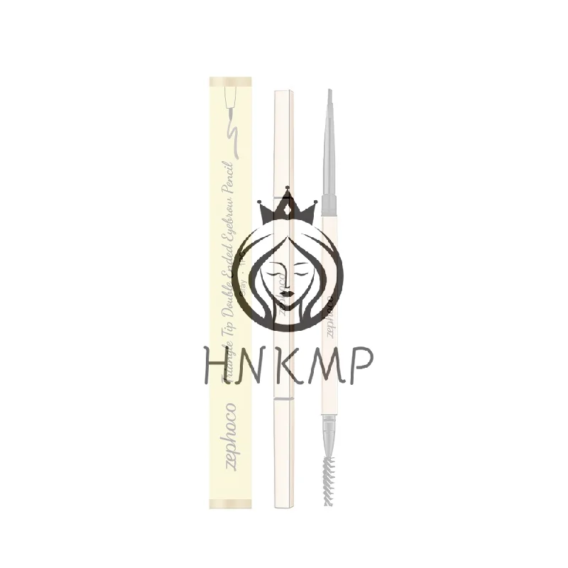 Double Ended Eyebrow Pencil Triangular Gray Waterproof Longwear Makeup for Natural Looking Brows All Day
