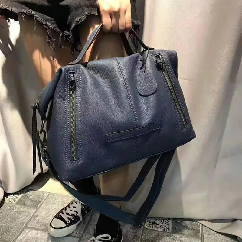 Women Handbags Genuine Leather Bags 2023 New Casual Big Capacity Lady Shoulder Crossbody Purse High Quality Soft Skin Ladies Bag