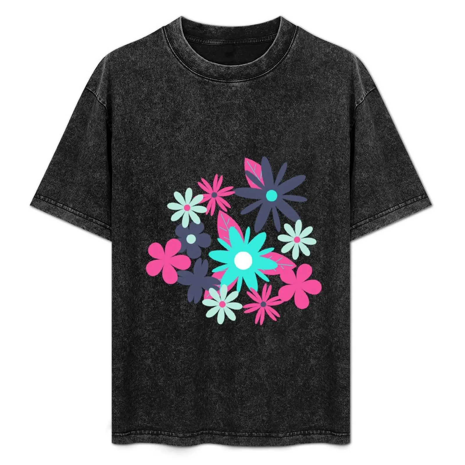 Flower print style 4 T-Shirt Large Size Casual Short Sleeve Top