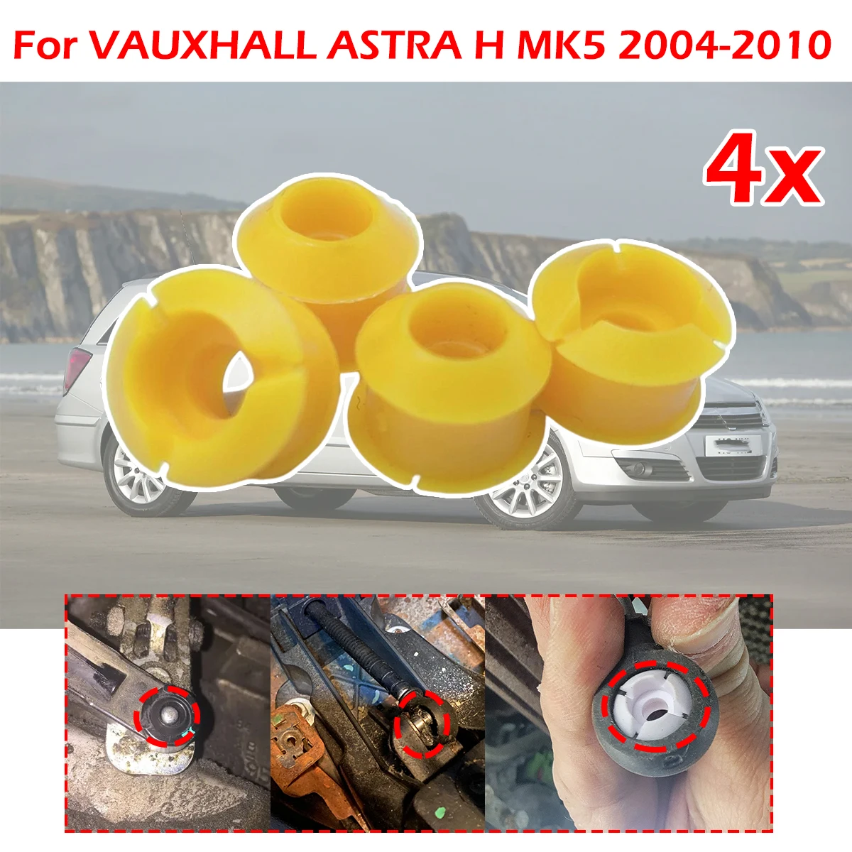 

4X For VAUXHALL ASTRA H MK5 AUTO Gear Cable End Bushing Repair Kit Shifting Issue Fix Selector Lever Grommet Drivetrain 04-2010