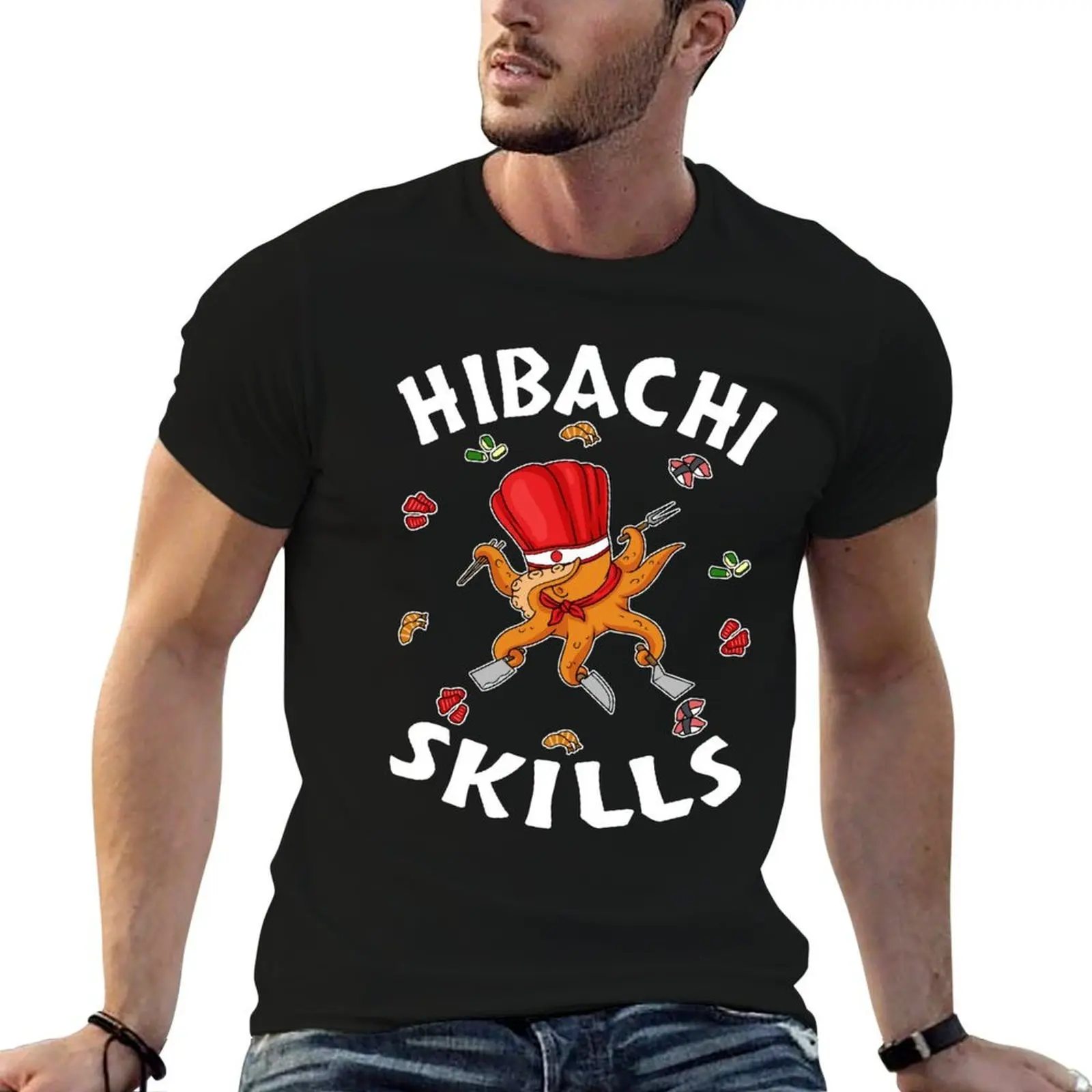 

Hibachi Gifts Hibachi Connoisseur Hibachi Chef Grill T-Shirt man t shirts graphic man t shirt heavy cotton T-Shirt