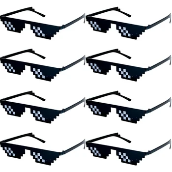 1-8pcs Mosaic Sunglasses Cool Party Vintage Shades Eyewear For Men Pixelated Sunglasses…