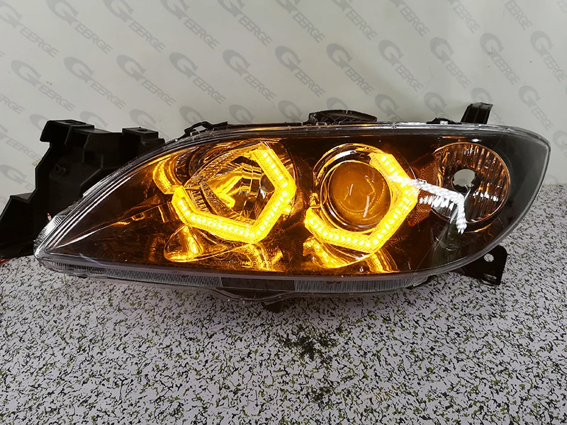 For Mazda 3 Mazda3 BK 2003 - 2008 Ultra Bright Concept M4 Iconic Style LED Angel Eyes Halo Rings Kit Turn Signal Day Light