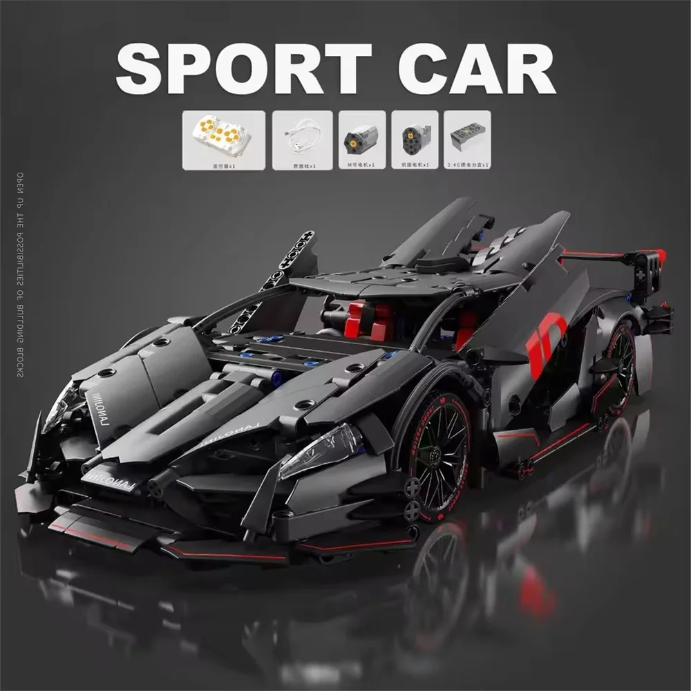 1:14 MOC T7005 Technical RC Supercar Building Blocks Drift Racing Vehicle Model Interlocking Brick Set Gift for Adult Collectors