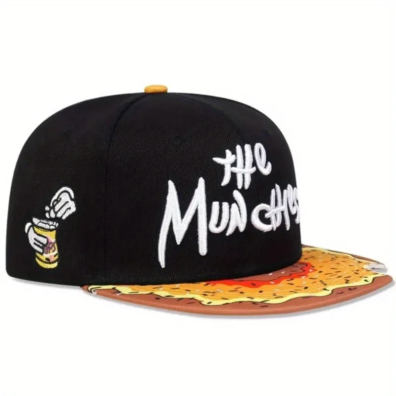 Cute Donut Drip Brim Snapback Cap, Graffiti Script Embroidery Flat Brim Hip Hop Hat 5 Designs for Men Women Streetwear - view 3