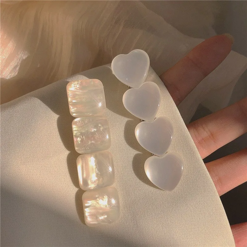 2pcs Opal Hair Clip Love Hairs Clips East Gate Temperament bangs Side Hair Accessories