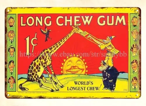 living room art decor 1928 Clark Bros Chewing Gum metal tin sign sign