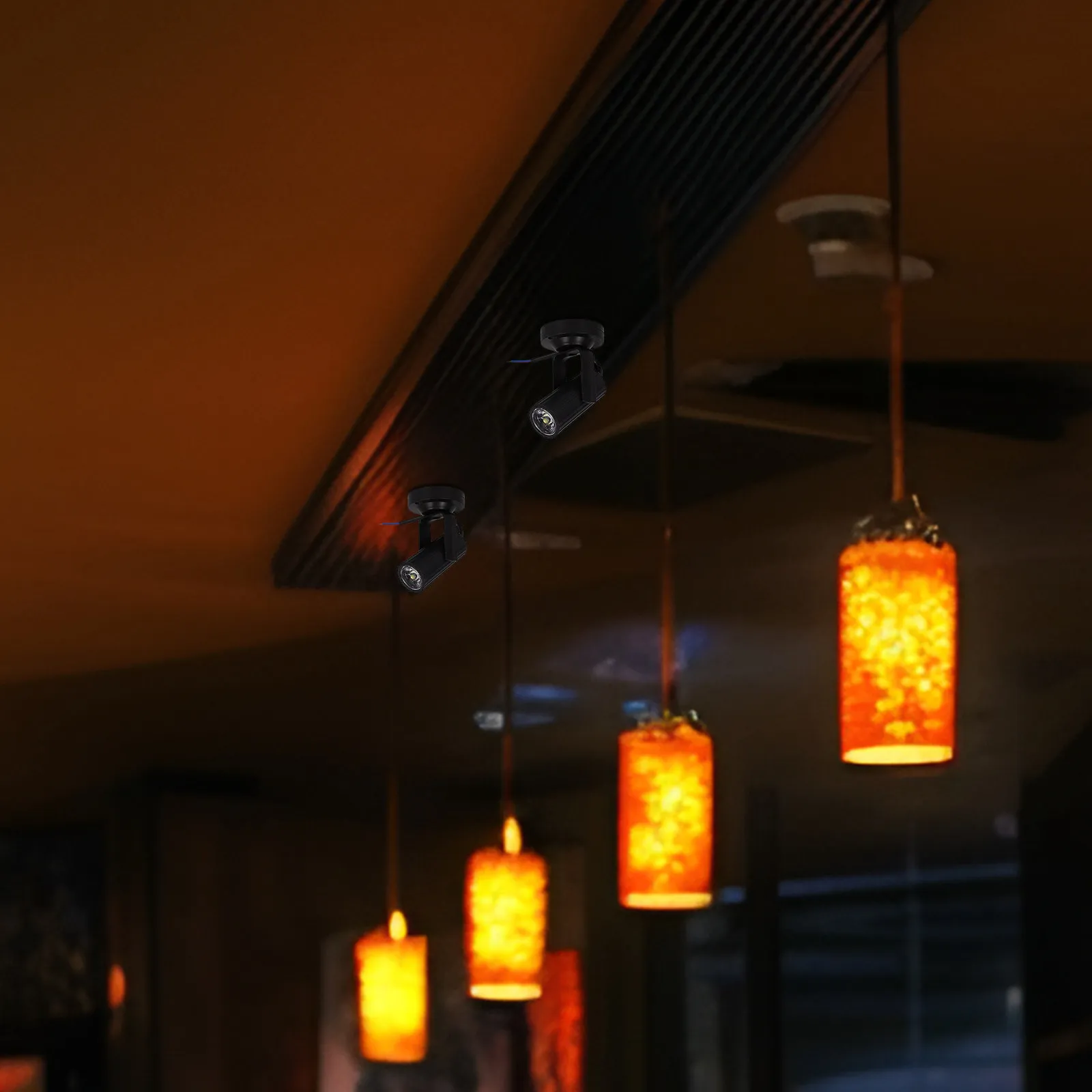 

2Pcs LED Beam Spotlight Mini Stage Light Black Low Power Consumption Stable Performance for Wedding Bar Club Party Dance Theater