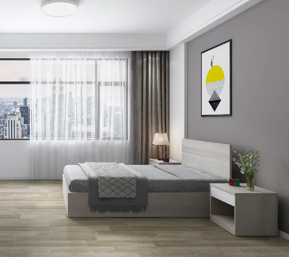 One-stop Solution Holiday Inn Express Modern Melamine Apartment Hotel Bedroom Furniture Set Package