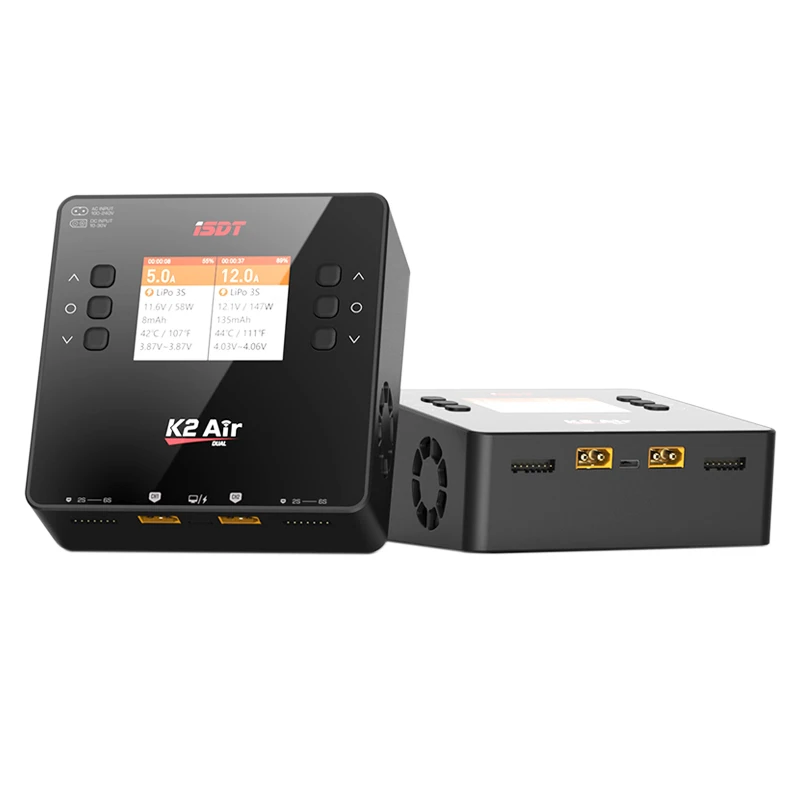 (New Spot) ISDT K2 Air Smart Charger Dual Mode Dual Channel AC 200W/DC 500W*2 UBS Interface