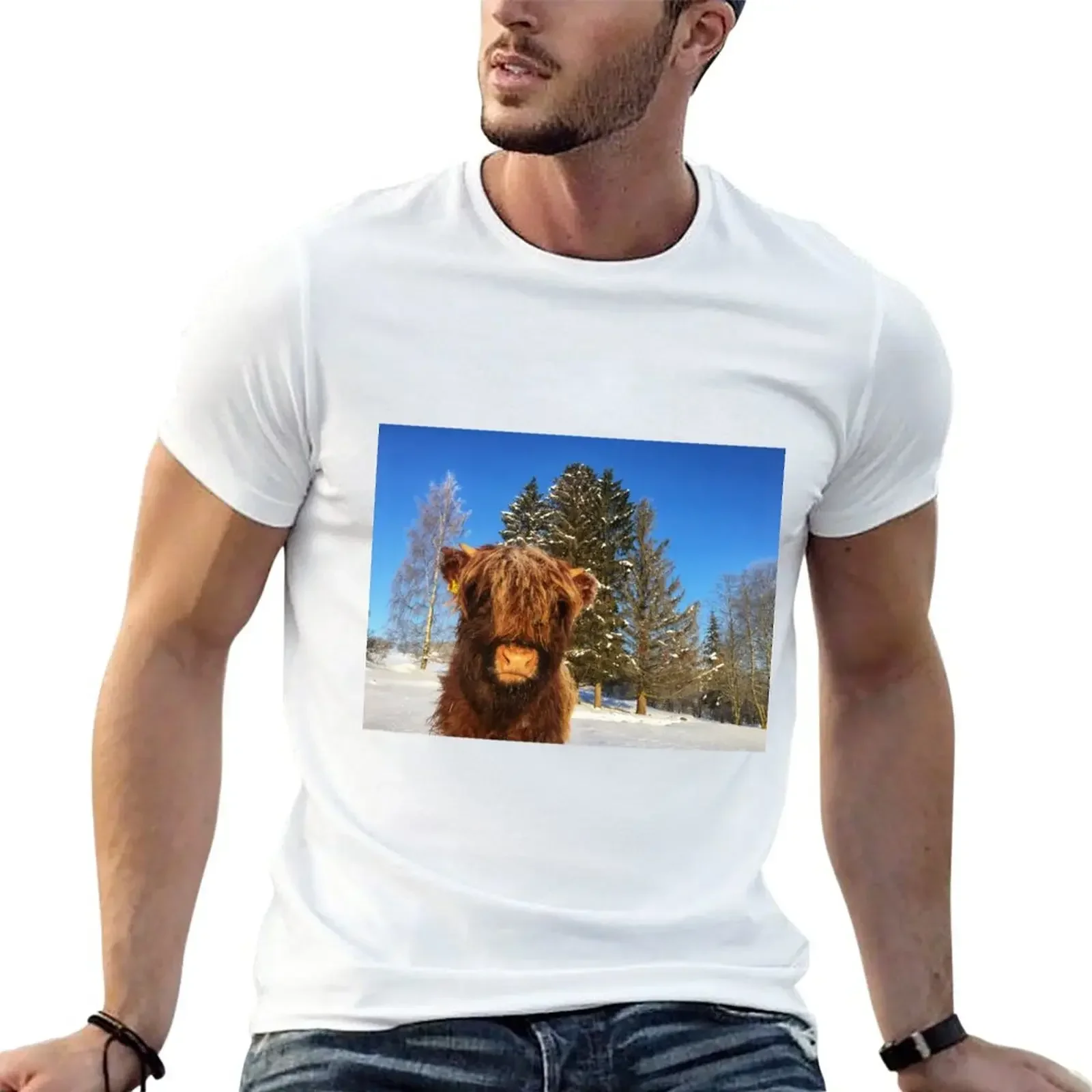 

Scottish Highland Cattle Calf 1704 T-Shirt customs customizeds mens clothes