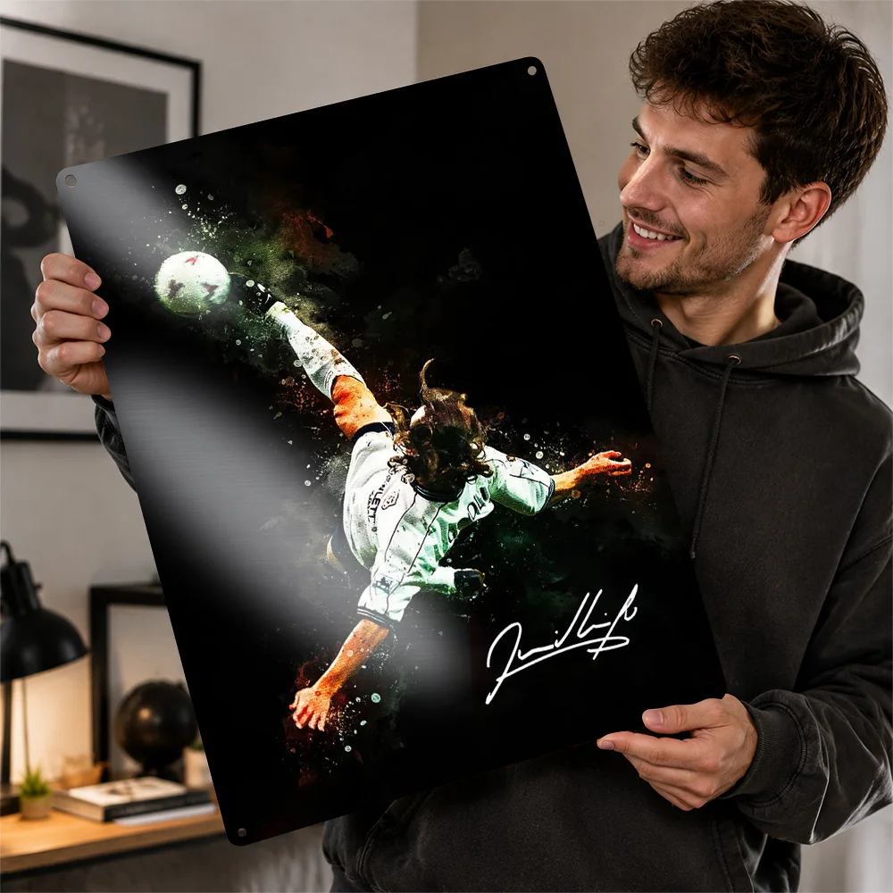 David Ginola Aluminum Poster Personalized Metal Sign Striking Athletic Champion Wall Art Enhances Home Gyms And Training Rooms