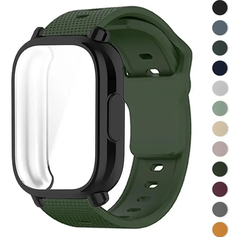 

Silicone Strap + Case for Xiaomi Redmi Watch 5 Active/5 Lite Full Cover Screen TPU Soft Shell Breathable Sports Band Accessories