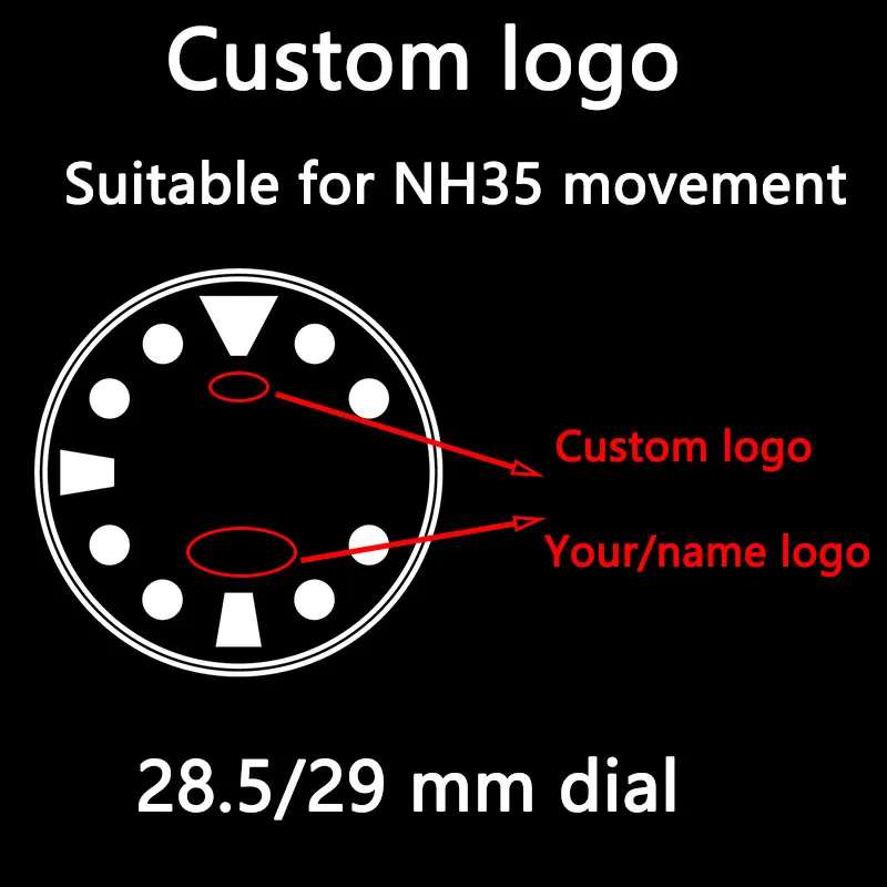 Customized watch or dial LOGO, laser-engraved back cover of the case, strap, crown