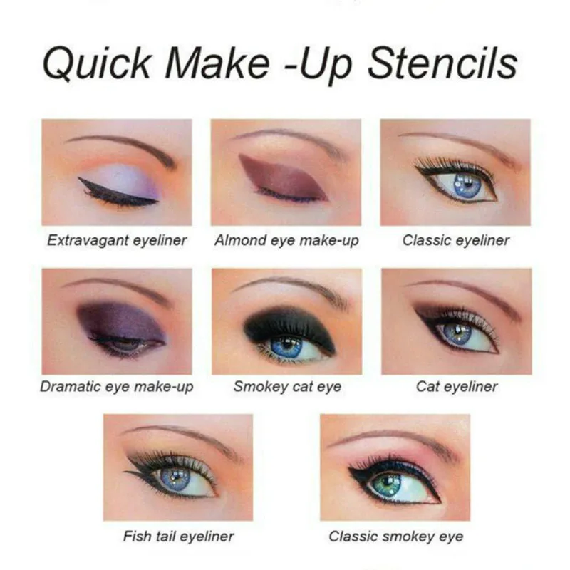 Paresseux – pochoirs de maquillage pour les yeux, outil de maquillage rapide pour les sourcils et les yeux, aide à l'eyeliner, modèles façonnant les yeux, ombre à paupières