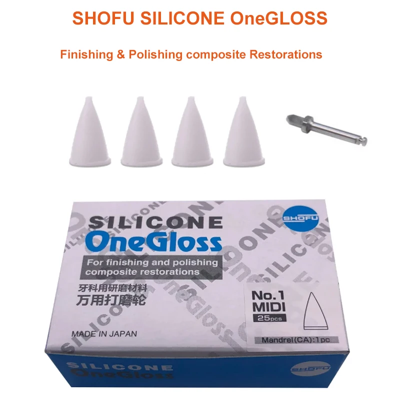 

One Gloss Shofu Dental Silicone Polishing Finishing Composite Restorations PN0171 Burs Mandrel Abrasive Midipoint Dentist Tools