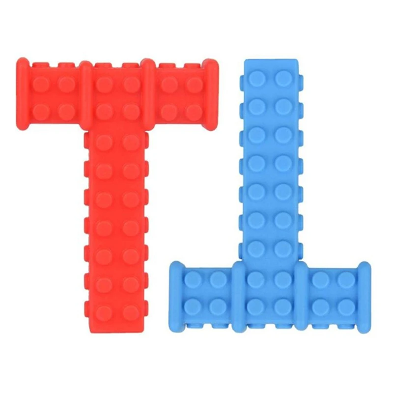 1pc Sensory Chew Tubes Toys for Autistic Children T Shape Oral Motor Tool Silicone Chewy Sticks Teether Toys for Kids Boys Girls