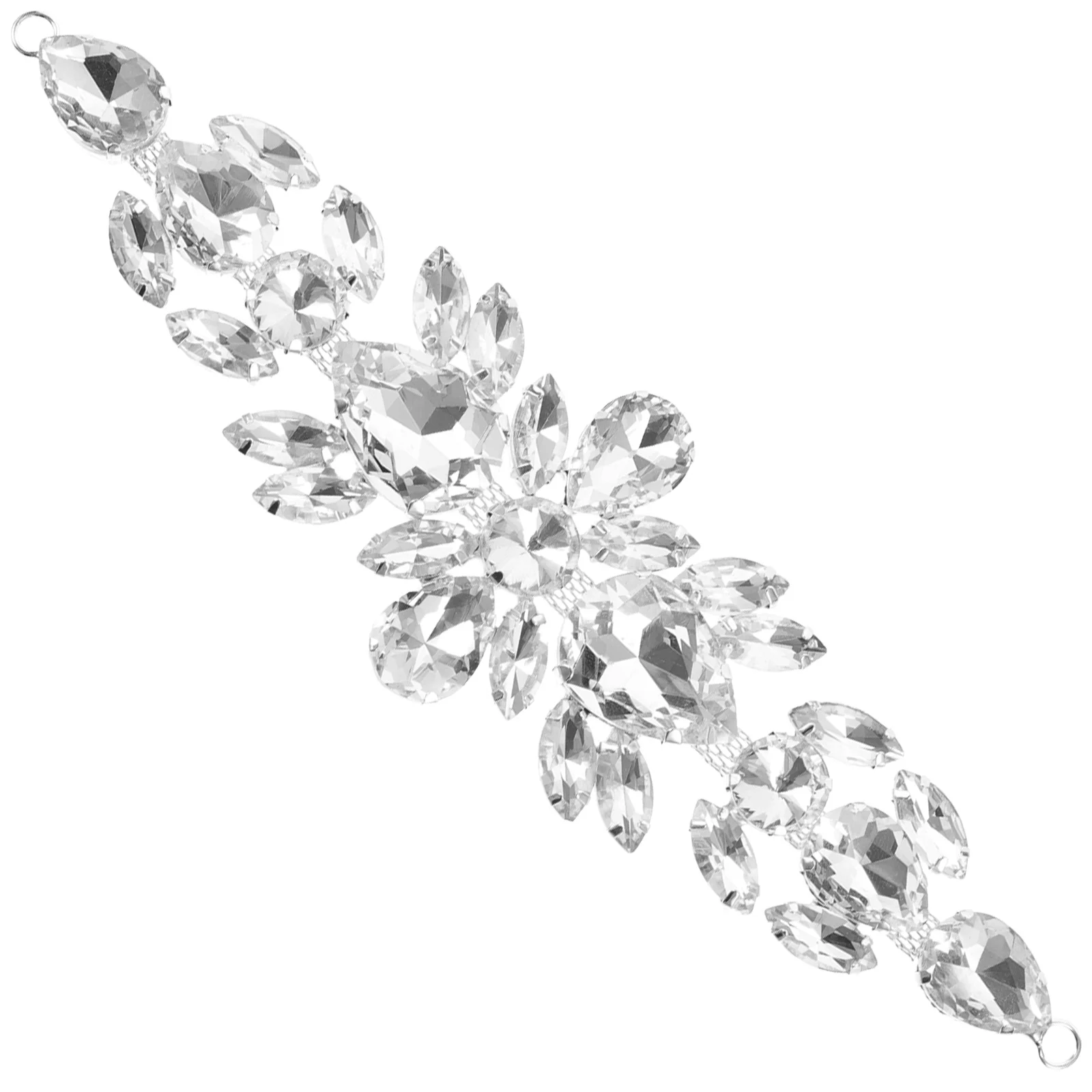 

Drops of Water Rhinestone Patch Silver Glass Embellishments for Wedding Dress Shoes Bag Collar Headwear DIY Clothing Patches