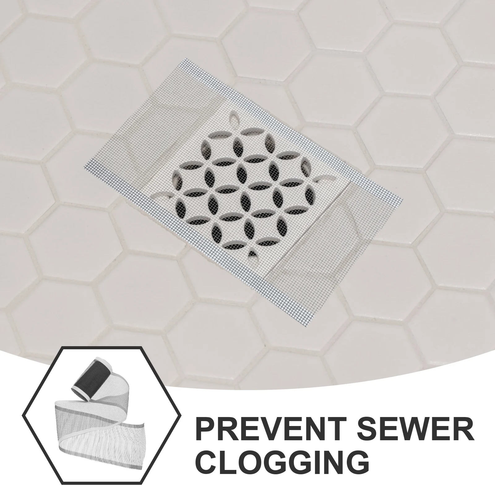 

Disposable Shower Drain Hair Catcher Mesh Cover for Bathroom Sink Bathtub Prevent Clogs DIY Length Self Adhesive