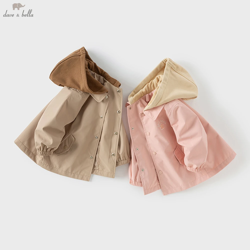 

Dave Bella, детская осенняя весенняя куртка с капюшоном для мальчиков и девочек, повседневное водонепроницаемое уличное пальто, детская верхняя одежда, куртка, топ DB1250972