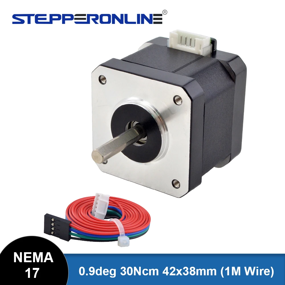 STEPPERONLINE Nema 17 Stepper Motor 0.9deg 38mm 30Ncm 1.5A Nema17 Stepping Motor with 4-lead 1m Cable CNC 3D Printer/ Extruder