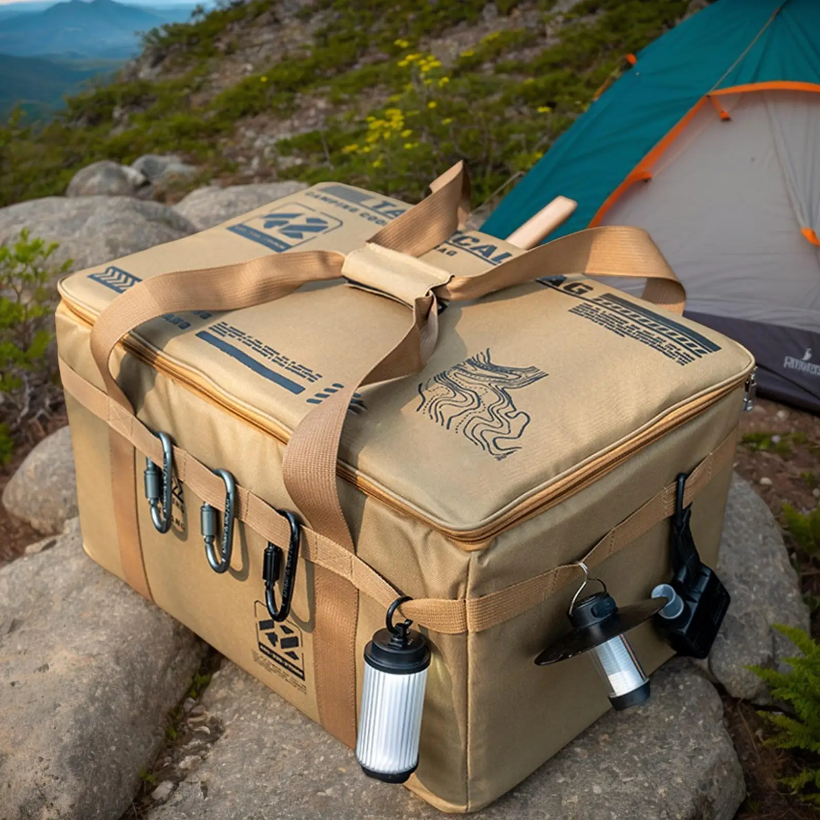 

Сумка-органайзер для кемпинга, 30 л, изолированная складная коробка большой емкости для пикника, посуда, полевого оборудования, водонепроницаемые сумки для хранения