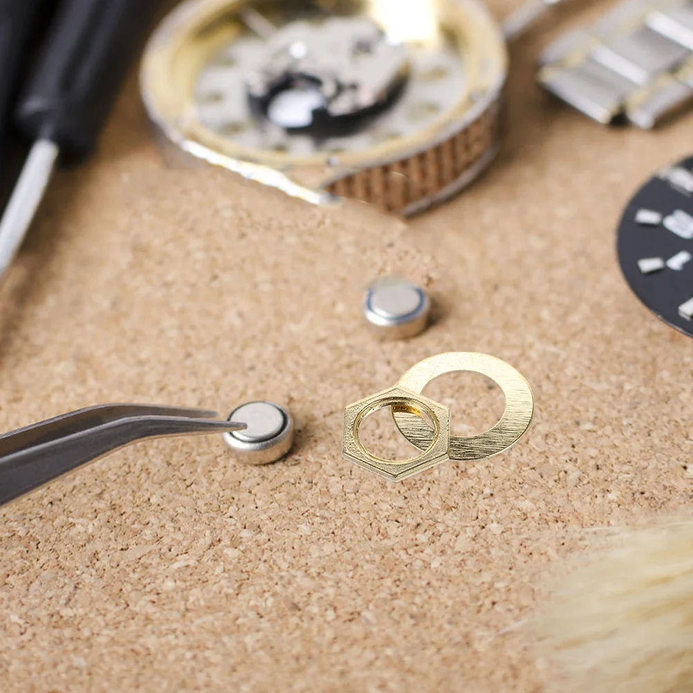 

10Sets Quartz Clock Fittings Nuts Washers DIY Repair Kit Replacement Parts Clock Washer Set Mechanism Fittings