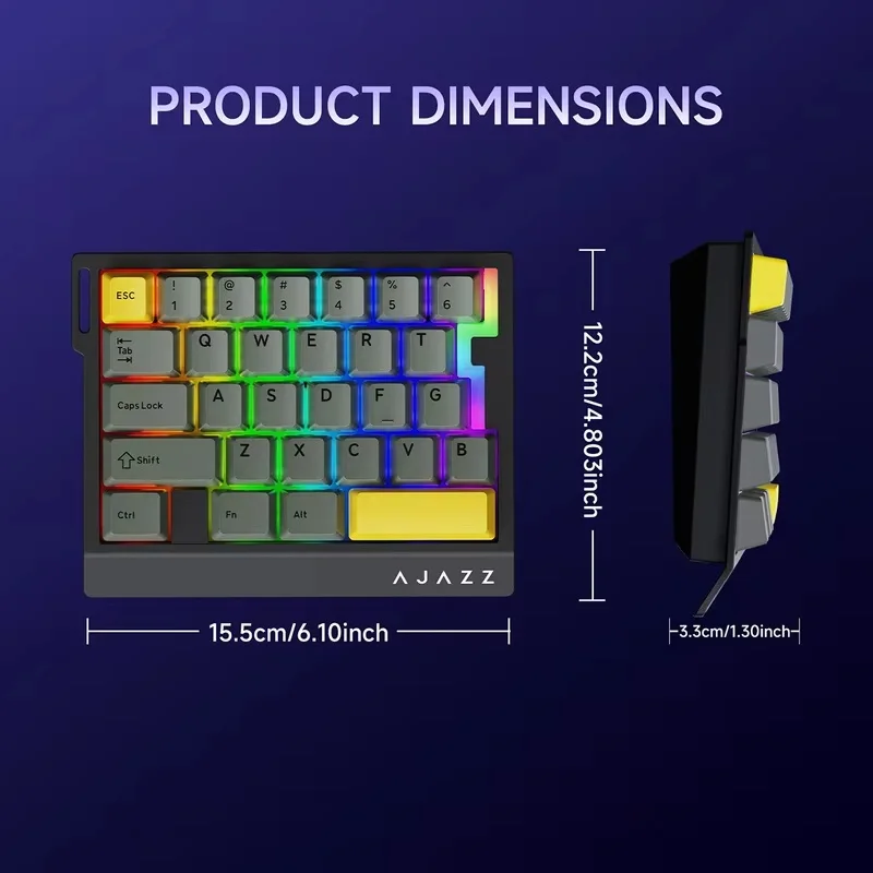 Ajazz Ak029 Magnetic Switch Keyboard Single Hand Wired Keyboard 29keys Esports Keyboard Low Latency Gamer Keyboards For Fps