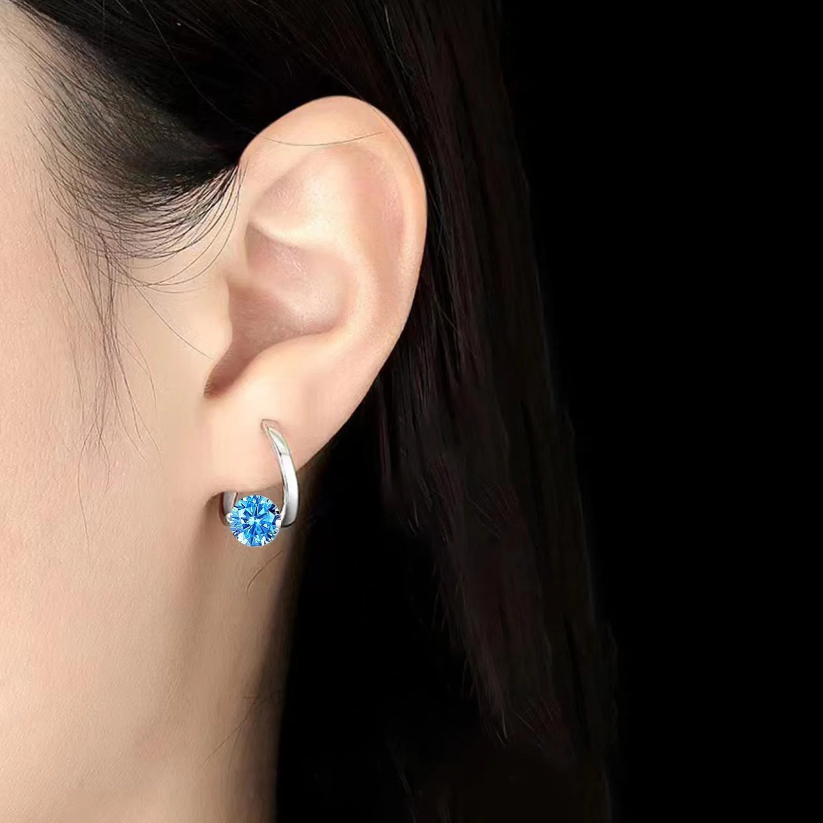 Geometry with Zircon Earrings Studs Alloy Shining Dress Up Earrings for Birthday Stage Party Show Balls