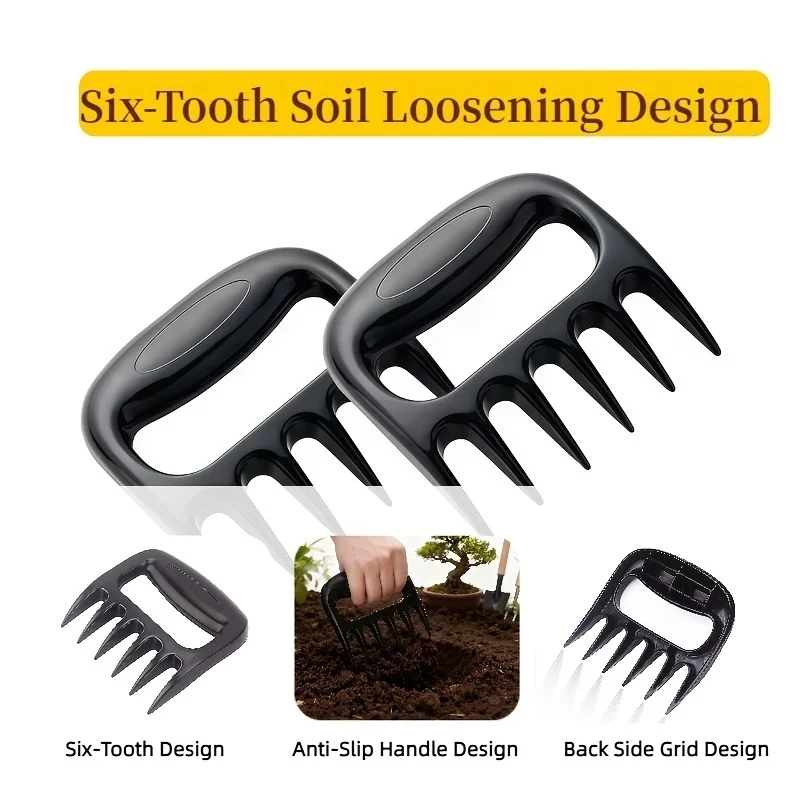 1Pc Six-Tooth Soil Loosening Tools Rake Toothed Weed Cutter For Effective Soil Aeration Weeding Planting Gardening Accessories