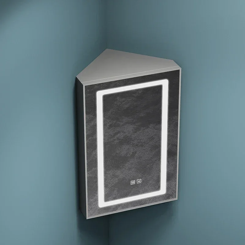 Space aluminium small apartment  intelligent triangle mirror cabinet bathroom cabinet wall bathroom corner .