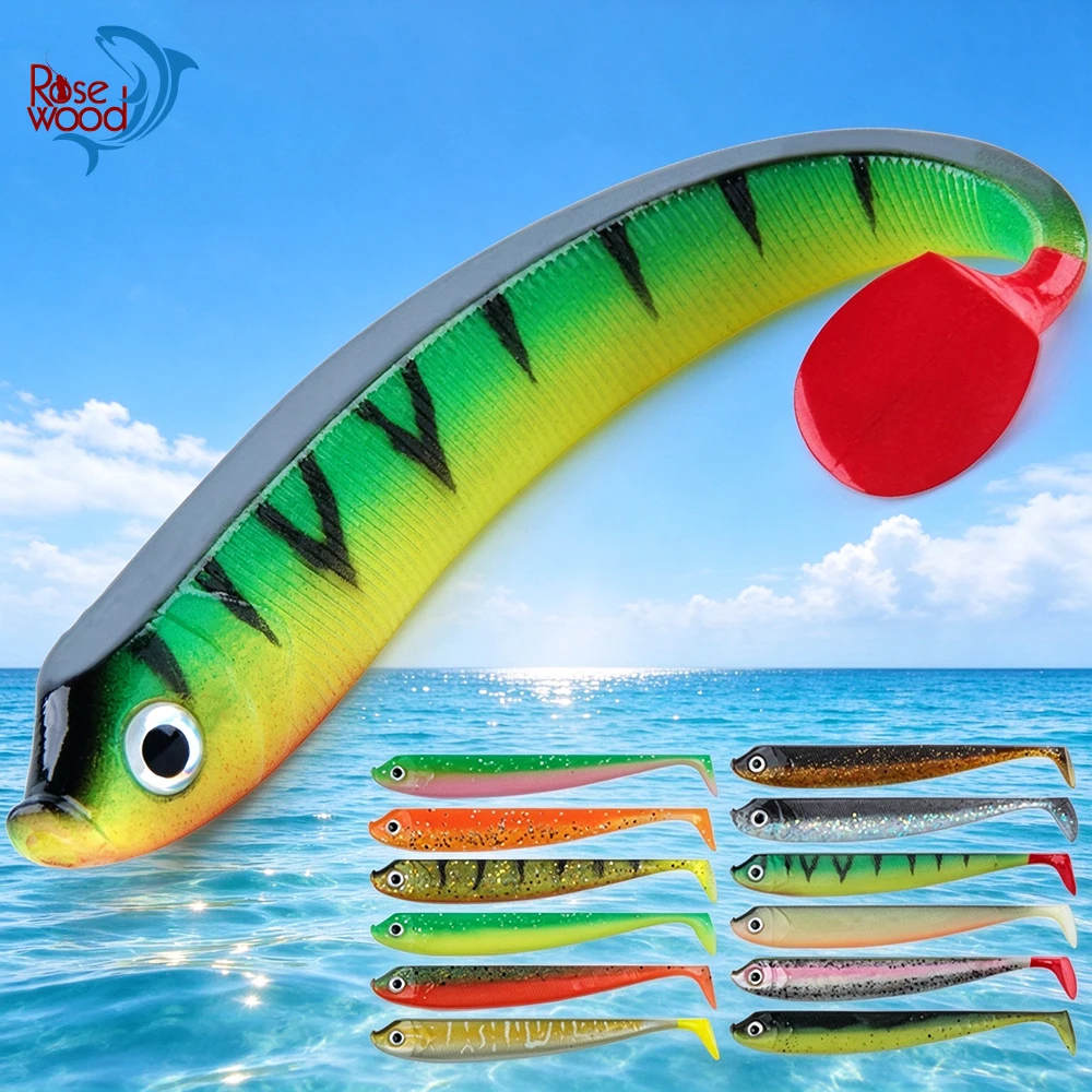 RoseWood Predator Magnet Soft Swimbait 3D Eye PVC Soft Bait for Pike Zander Pikeperch Perch Cod Coalfish Walleye Asp Fishing