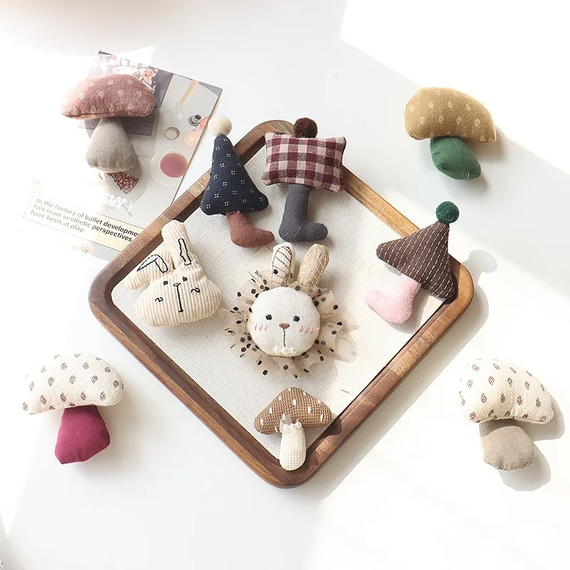 Set Bros dan Jepit Rambut Hewan Lucu dari Kain, Buatan Tangan, Beruang Anjing Gajah, Aksesoris Gaya Korea untuk Anak Perempuan dan Wanita