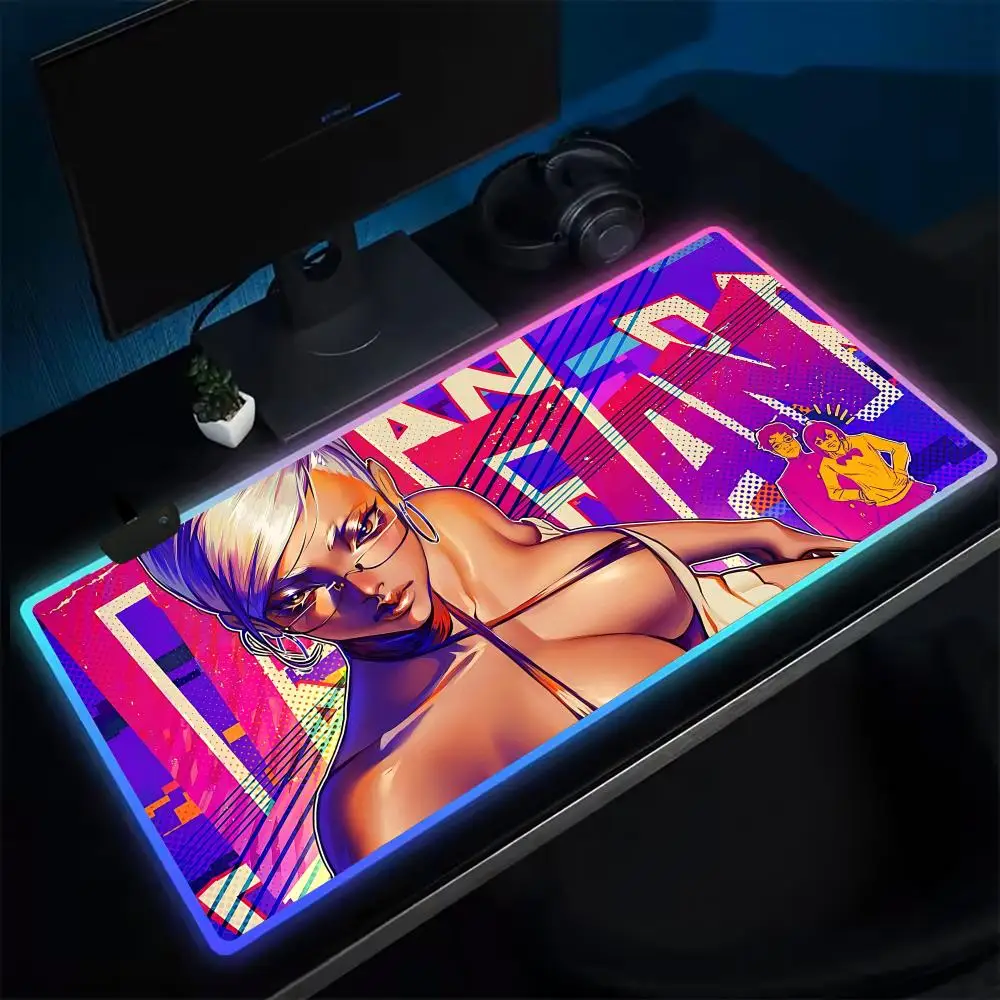 

D-Dandadan коврик для мыши в стиле аниме игровой коврик для мыши в стиле аниме светодиодные настольные коврики с подсветкой резиновый настольный коврик XXL коврик для мыши RGB настольные коврики